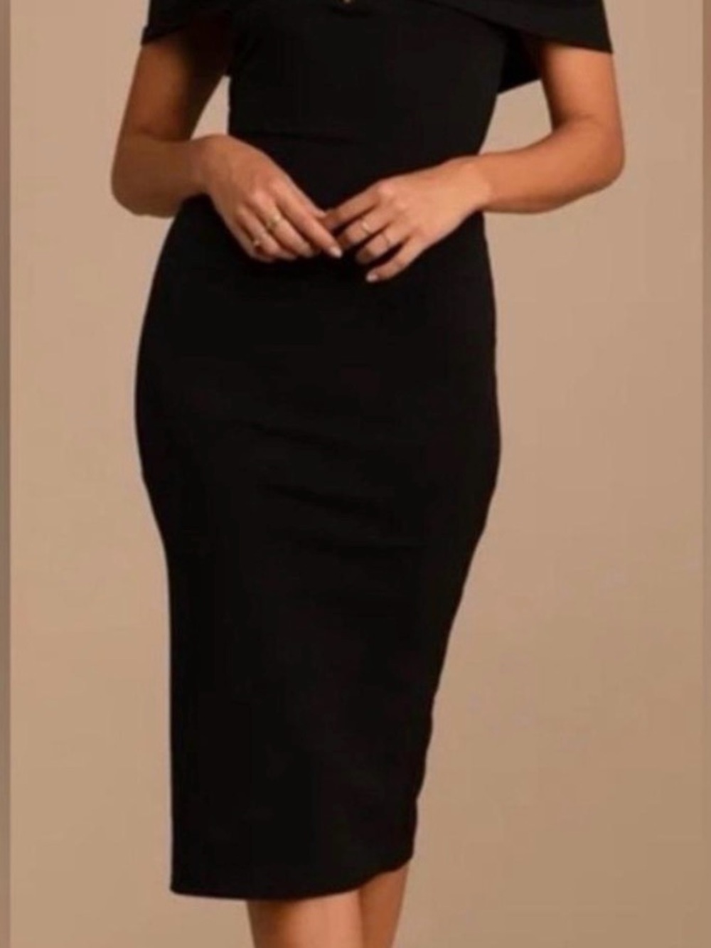 Lulu's Black Off-the-Shoulder Pencil Dress